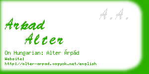 arpad alter business card